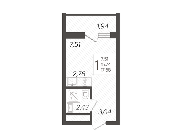 Планировка  17,68 м²
