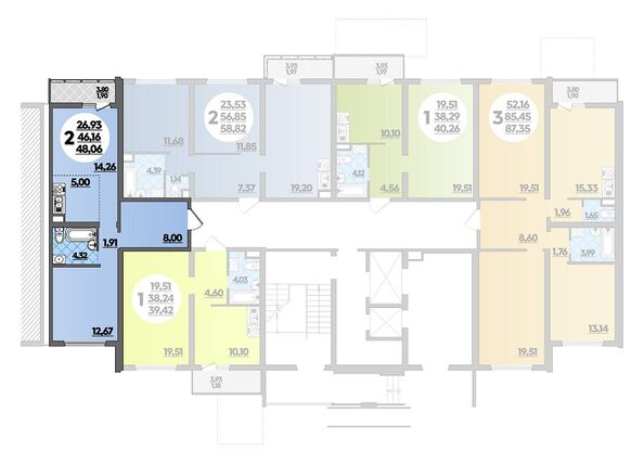 Планировка 2-комн 48,06 м²