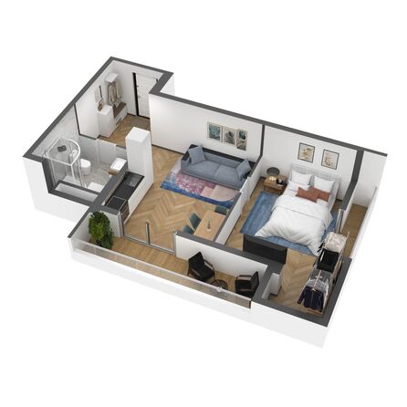 Планировка 2-комн 50,5 - 52,3 м²