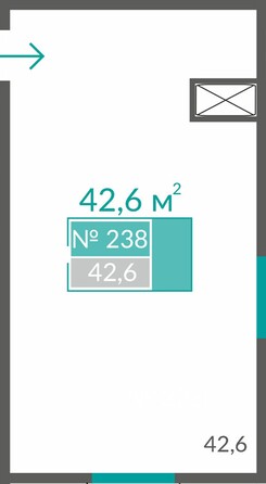 Планировка 1-комн 42,6 м²