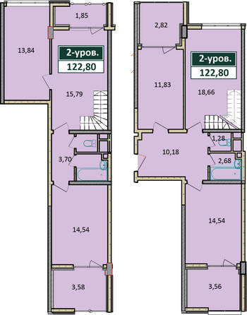 Планировка 5-комн 122,8 м²