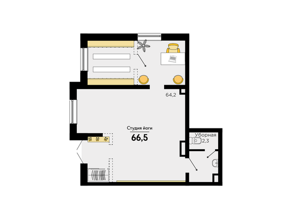 Планировка  66,5 м²