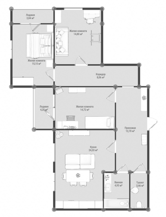 Планировка 3-комн 101,67 м²