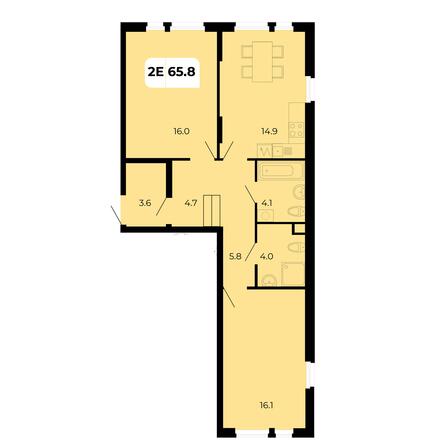Планировка 2-комн 65,8 м²