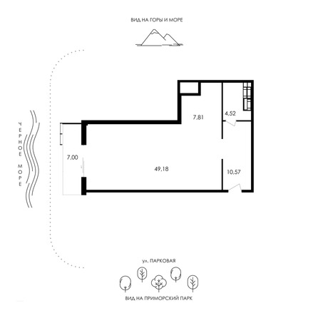 Планировка Апартамент 79,08, 79,65 м²