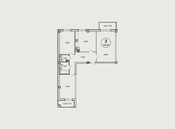 Планировка 3-комн 100 м²