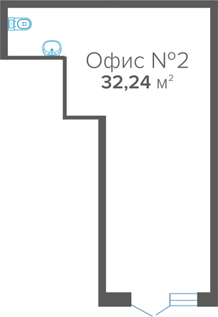 Планировка 1-комн 32,24 м²