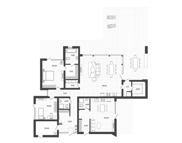 Планировка  239,16 м²