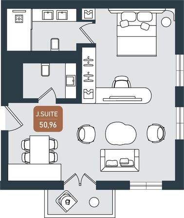 Планировка Номер 50,96 м²