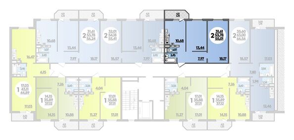 Планировка 2-комн 55,01 м²