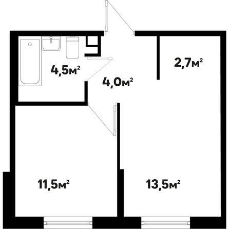 Планировка 2-комн 36,2 м²