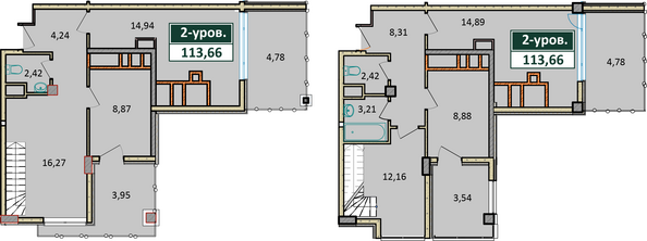 Планировка 5-комн 113,66 м²