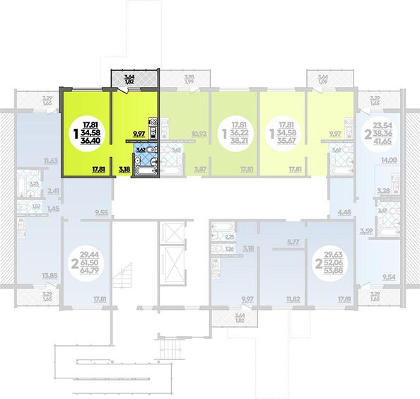 Планировка 1-комн 36,4 м²