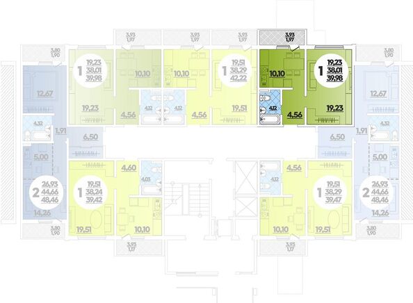 Планировка 1-комн 39,98 м²