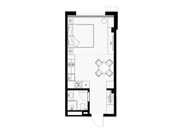 Планировка 1-комн 29,8 м²