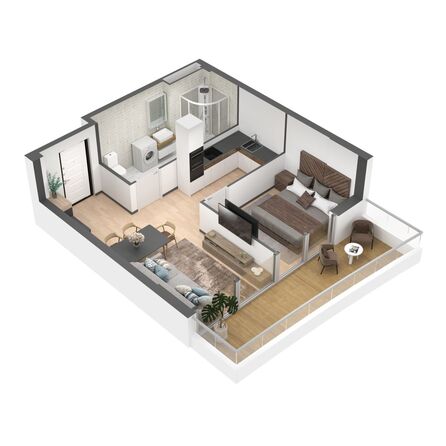 Планировка 1-комн 47 м²