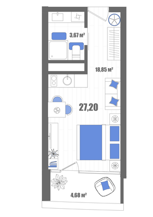Планировка Номер 27,2 м²