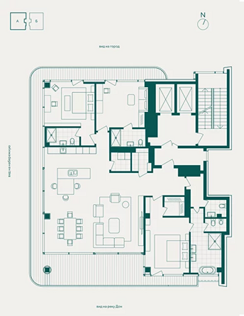 Планировка 4-комн 245 м²