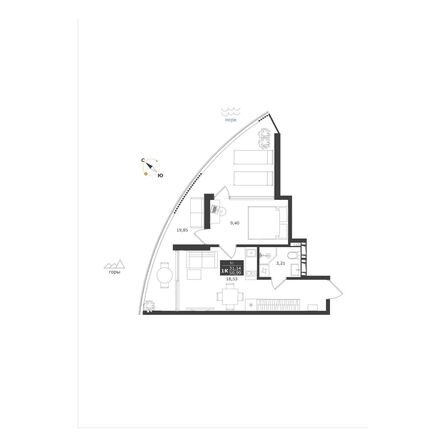 Планировка Апартамент 50,99 м²