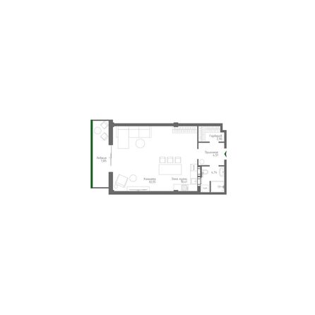 Планировка Апартамент 62,77 м²