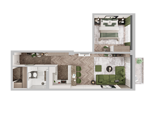 Планировка 2-комн 58,3 м²