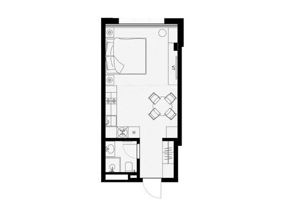 Планировка Студия 29,5 м²