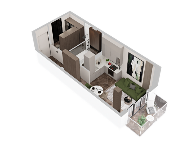 Планировка Студия 32,84 м²