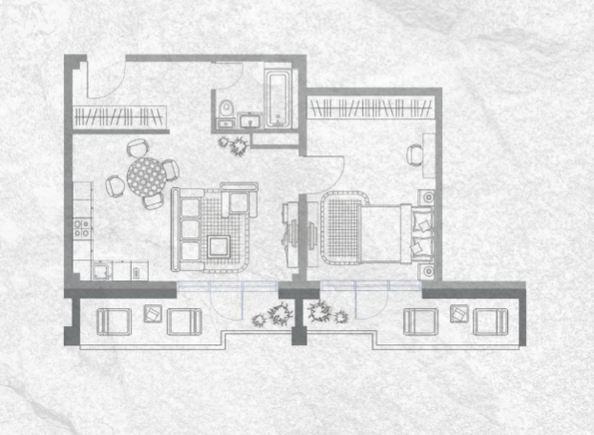 Планировка 2-комн 60 м²