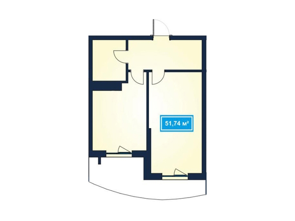 Планировка 2-комн 51,7 - 51,85 м²