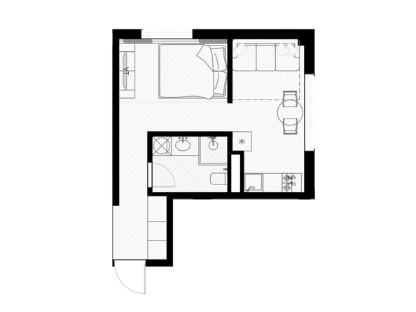 Планировка 1-комн 30,2 м²