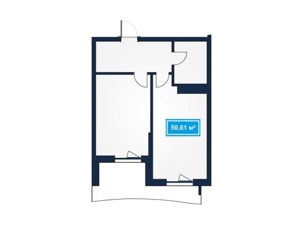 Планировка 2-комн 46,88 - 50,65 м²