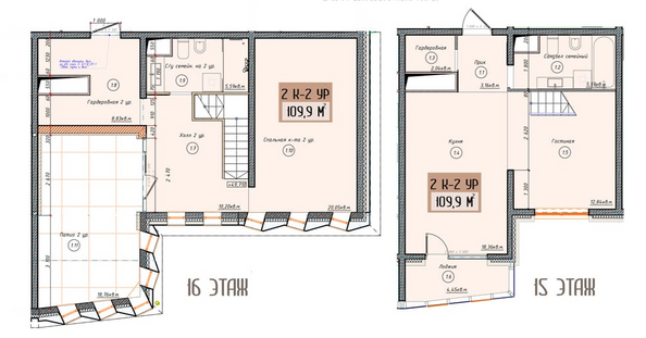 Планировка 2-комн 109,9 м²