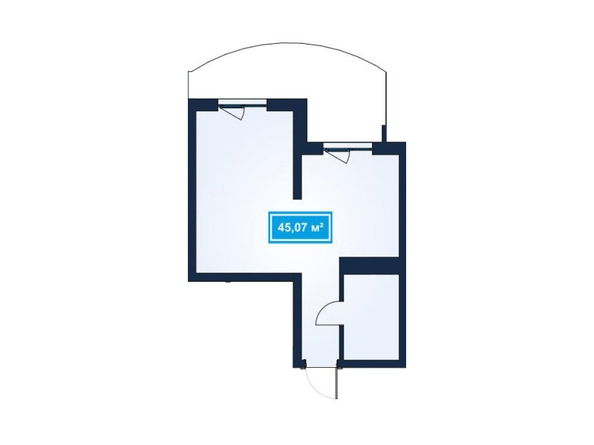 Планировка 2-комн 44,98 - 45,08 м²