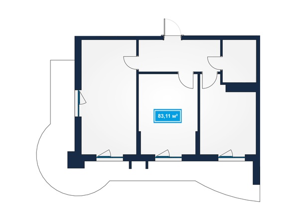 Планировка 3-комн 83,09 - 83,29 м²
