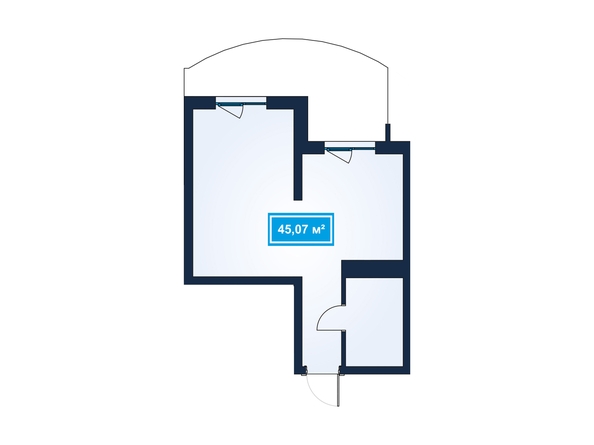 Планировка 2-комн 32,12 - 45,08 м²