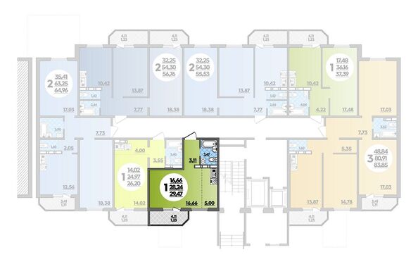 Планировка 1-комн 29,47 м²
