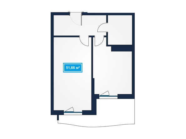 Планировка 2-комн 44,54 - 51,67 м²