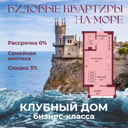 Планировка Студия 30,92, 31,12 м²