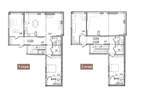Планировка 4-комн 167,95 м²