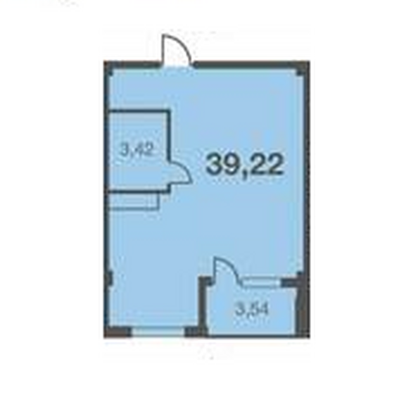 Планировка 1-комн 39,22 м²