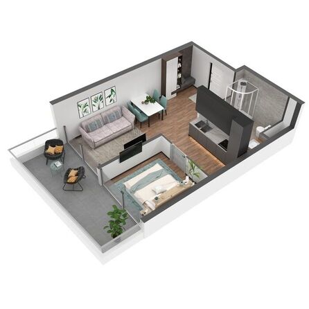 Планировка 2-комн 61,6 м²