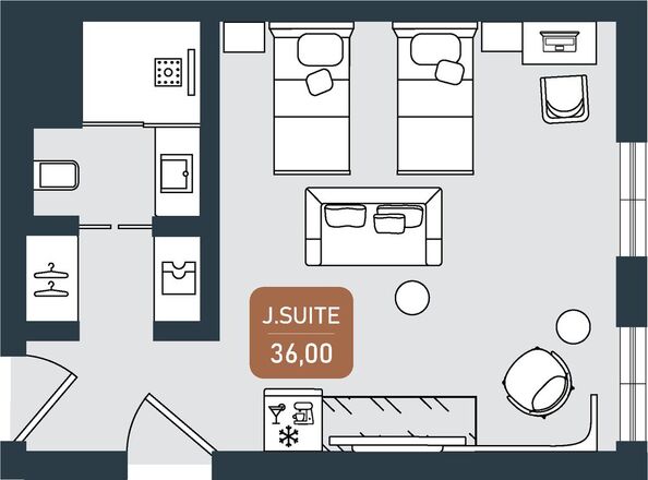 Планировка Номер 36 м²