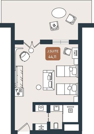 Планировка Номер 44,11 м²