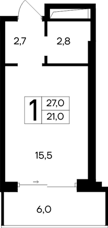 Планировка Апартамент 27 м²