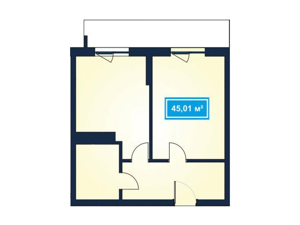 Планировка 2-комн 44,62 - 45,01 м²
