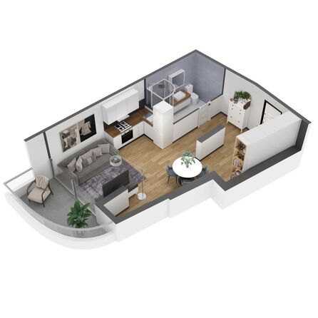 Планировка 1-комн 42,7 м²