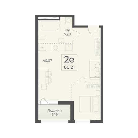 Планировка 2-комн 60,21 м²
