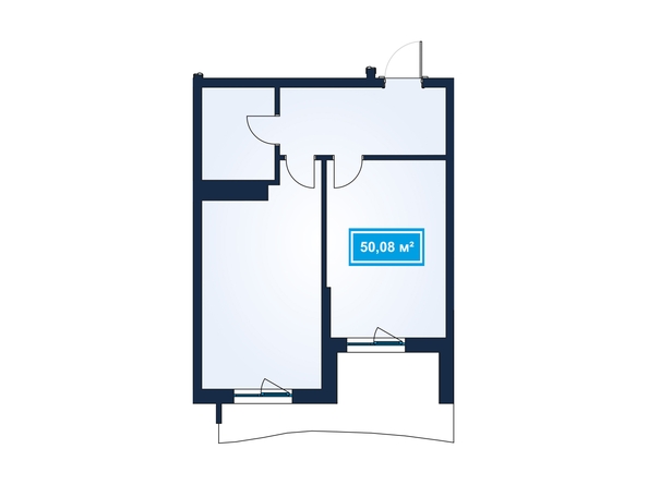 Планировка 2-комн 46,39 - 50,08 м²