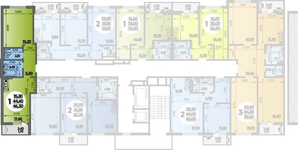 Планировка 1-комн 46,3 м²