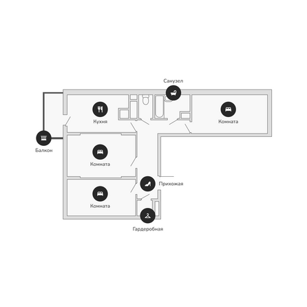 Планировка 3-комн 84,94 м²